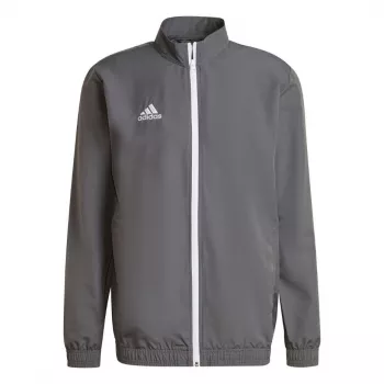 adidas Entrada 22 prezentačná bunda sivá 2XL - pánska tréningová bunda z recyklovaného polyesteru s celorozopínacím zipsom