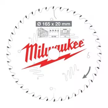 Milwaukee kotúč píly 160 mm x 20 mm otvor 48T TCT drevo Clean Cut CSB P W