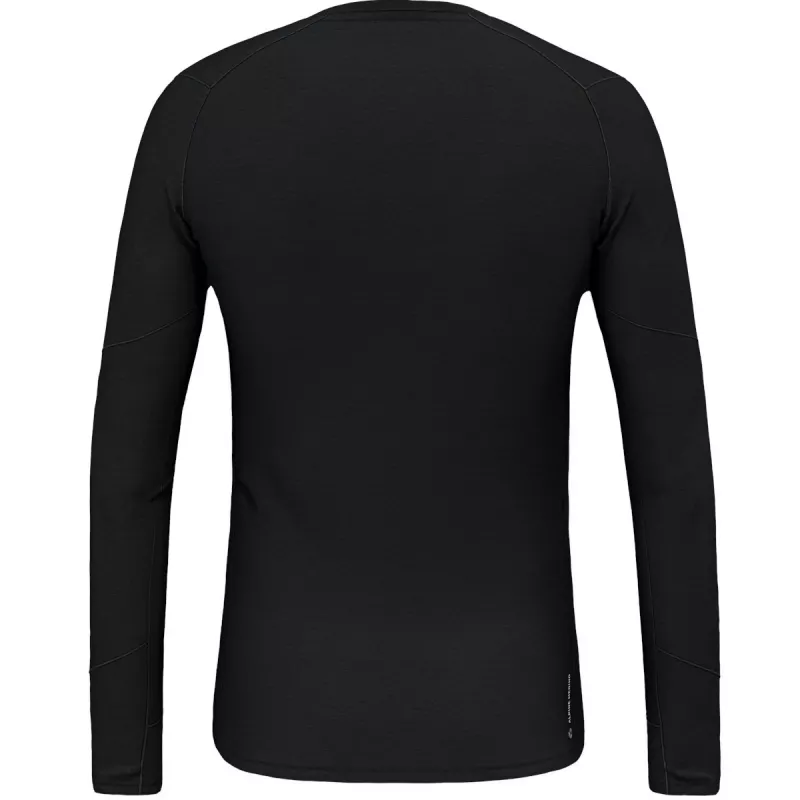Salewa Cristallo Warm pánske alpské merino tričko Responsive - Black Out