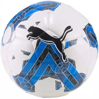 PUMA Orbita 5 Hybrid futbalová lopta veľkosť 4 biela modrá Glimmer Puma čierna