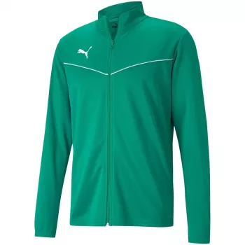 PUMA teamRISE tréningová poly bunda zelená 657392 05 S - pánska futbalová bunda s celkovým zipsom