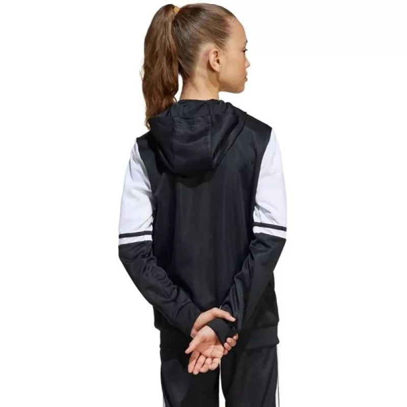 adidas Squadra 25 mikina s kapucňou detská čierna/biela 140cm