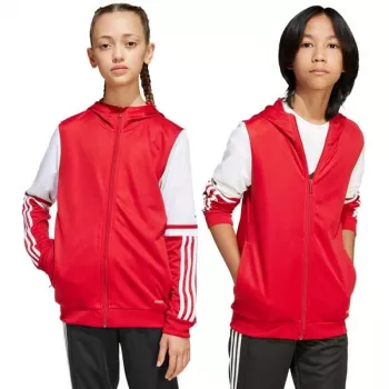adidas Squadra 25 mikina s kapucňou detská unisex červená/biela JD4801 veľkosť 128cm