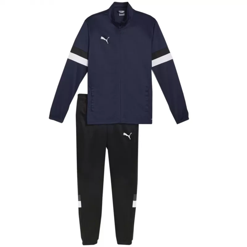 PUMA pánska tréningová bunda Team Rise na zips, Peacoat/Puma Black, veľkosť L