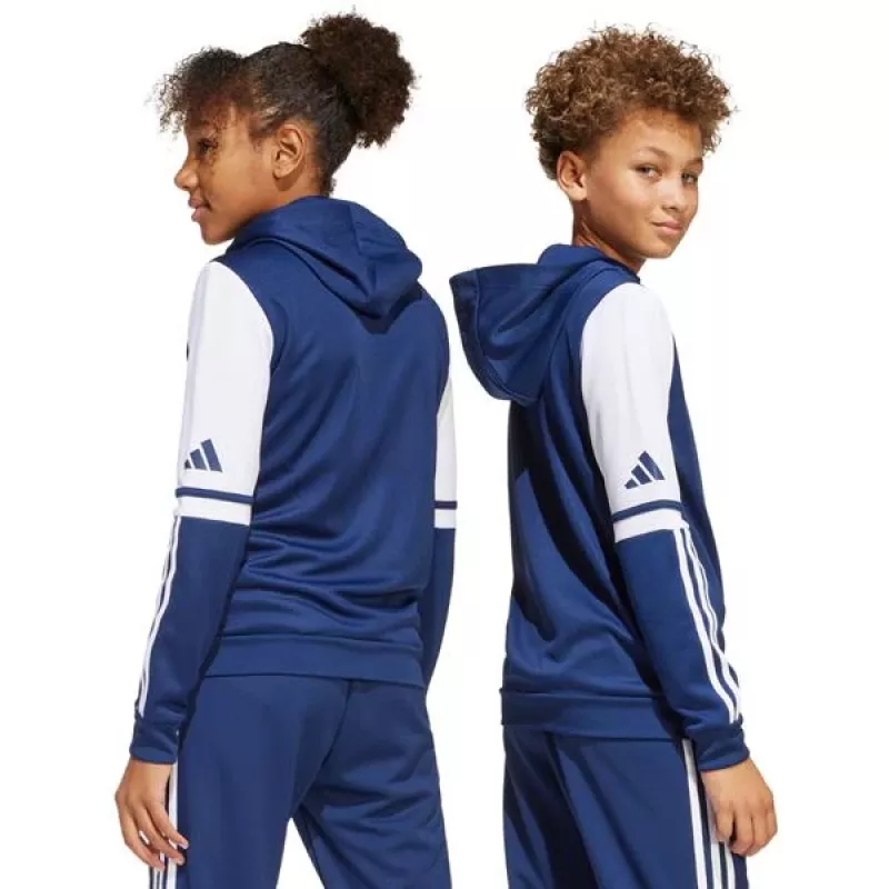adidas Squadra 25 mikina s kapucňou detská Team Navy Blue/biela veľkosť 152