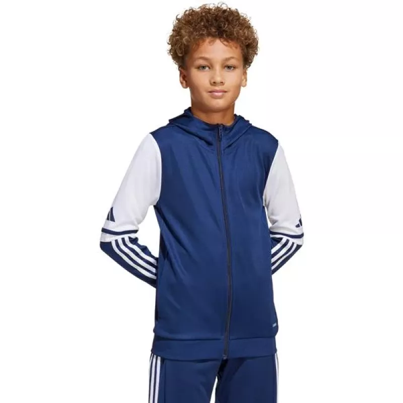 adidas Squadra 25 mikina s kapucňou detská Team Navy Blue/biela veľkosť 152