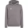 adidas Entrada 22 detská mikina s kapucňou sivá 152 cm