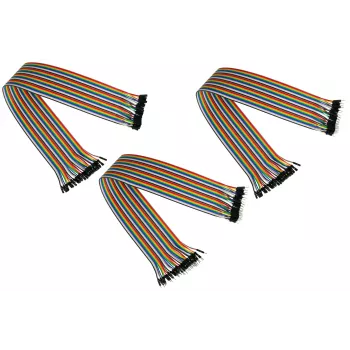 Kabelmeister 40-Pin Jumper Wire sada, 3 pásky (samec-samec, samica-samica, samec-samica), 20 cm, 24 AWG, dúhové farby, pre Arduino, Raspberry Pi, Breadboard
