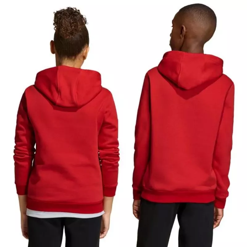 adidas Entrada 26 mikina s kapucňou detská červená 140cm