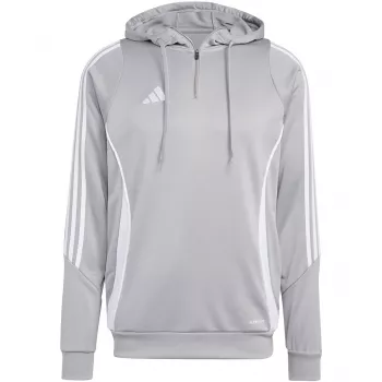 adidas Tiro 24 tréningová mikina s kapucňou Medium Grey Heather IR7551