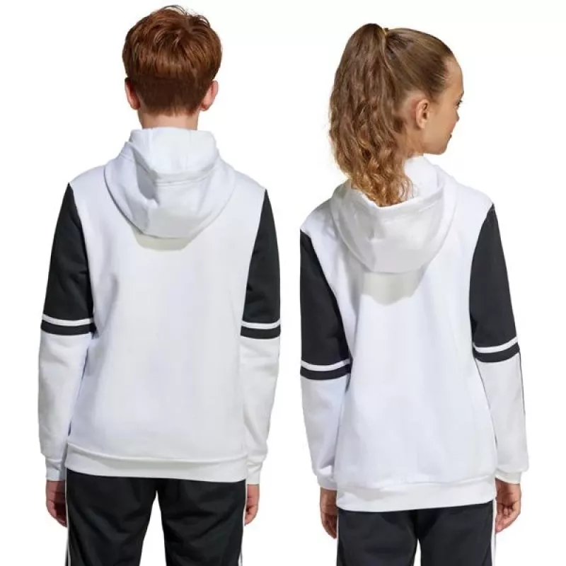 adidas Squadra 25 mikina s kapucňou pre deti biela JD4807 140cm