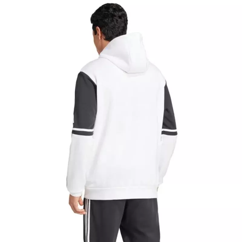 adidas Squadra 25 mikina s kapucňou pánske biela/čierna veľkosť S
