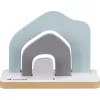 TONIES Mini regál - dom 11003995 (ružová) - ružový regál v tvare domu z MDF s 2 policami, 3 priehradkami, pre detskú izbu, detskú izbičku, certifikát EN 71