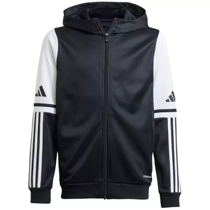 adidas Squadra 25 mikina s kapucňou detská čierna/biela 152cm