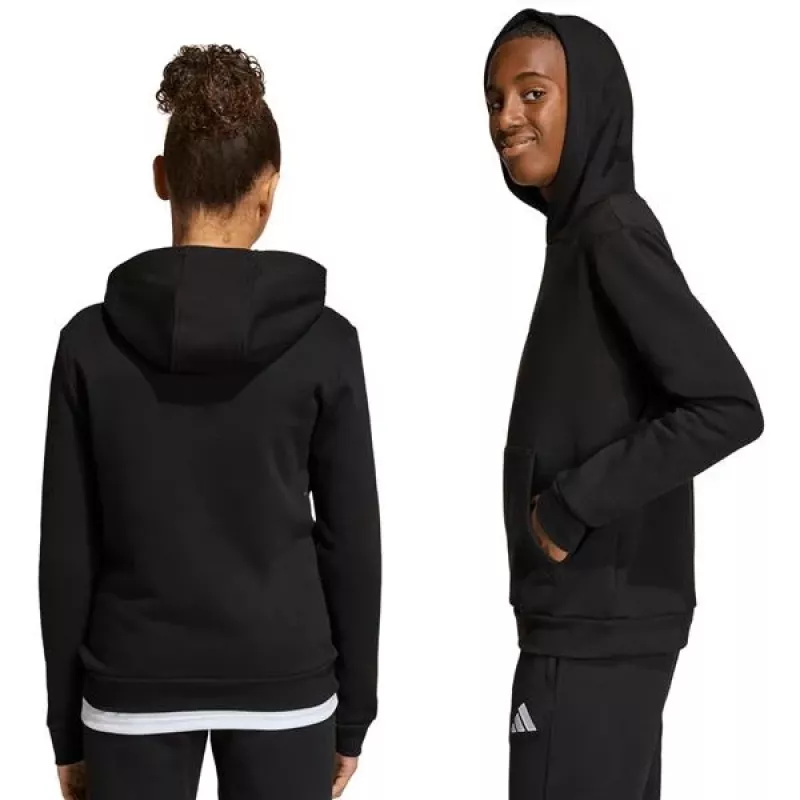 adidas Entrada 26 mikina s kapucňou detská čierna 140 cm