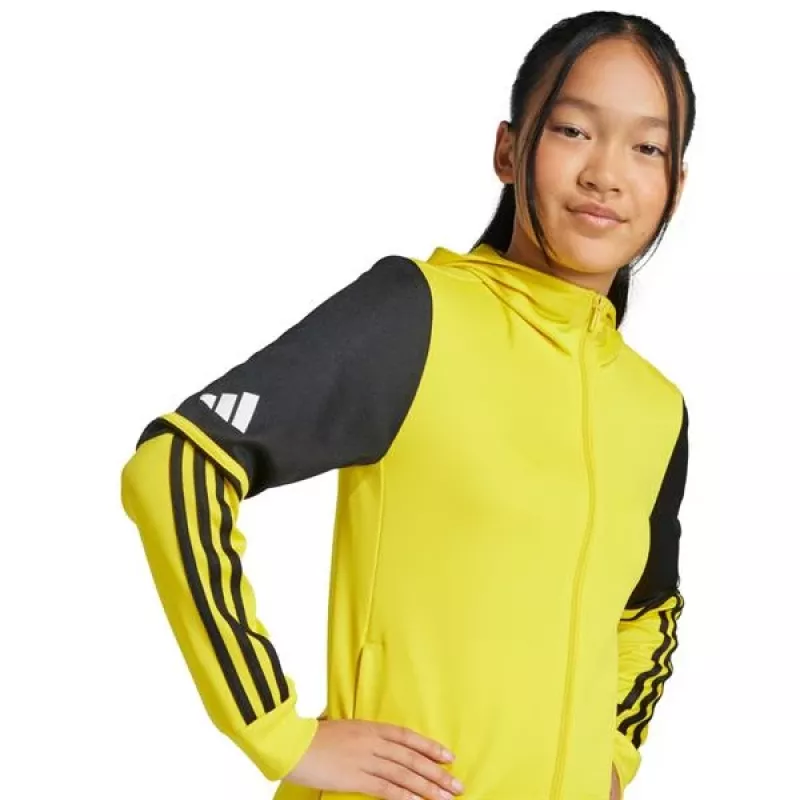 adidas Squadra 25 mikina s kapucňou detská žltá/čierna 140 cm