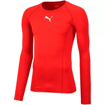 Puma Liga Baselayer Tee LS pánske červené tričko s dlhým rukávom