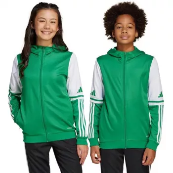 adidas Squadra 25 mikina s kapucňou detská zelená/biela 152cm
