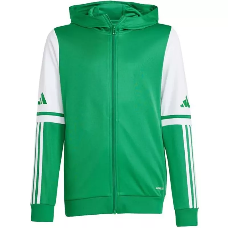 adidas Squadra 25 mikina s kapucňou detská zelená/biela 152cm