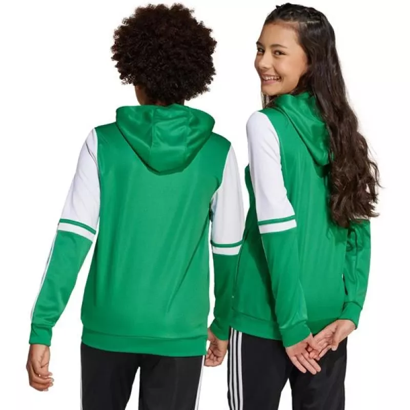 adidas Squadra 25 mikina s kapucňou detská zelená/biela 152cm