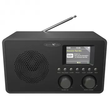 Reflexion HRA1824DAB+ DAB+ & FM rádiobudík s Bluetooth, dvojitý budík, drevené puzdro - čierna