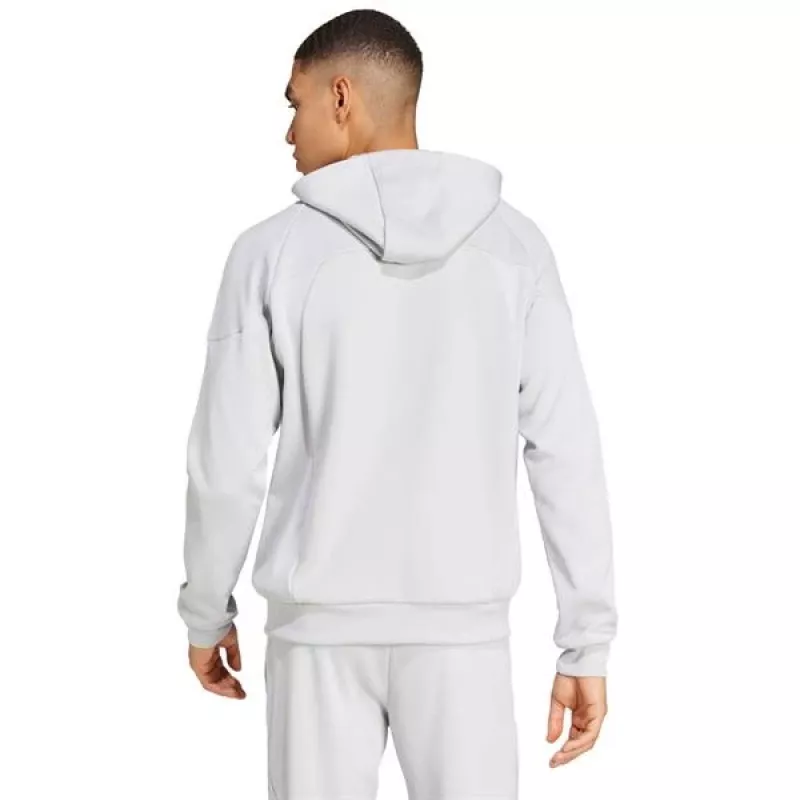 adidas Tiro 25 mikina s kapucňou na zips pánska sivá XL