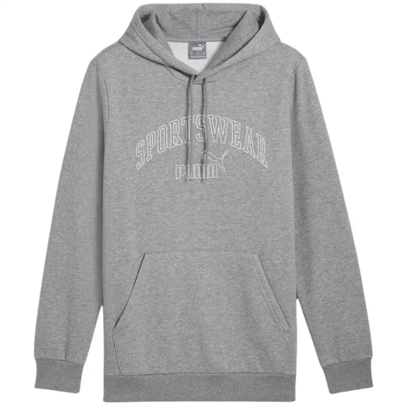 PUMA Essentials+ Logo LAB Gradient Mikina s kapucňou - stredne sivá melanž - pánska M