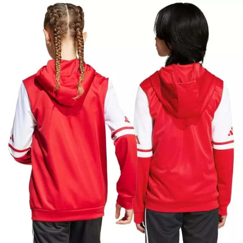 adidas Squadra 25 mikina s kapucňou detská červená/biela 116 cm