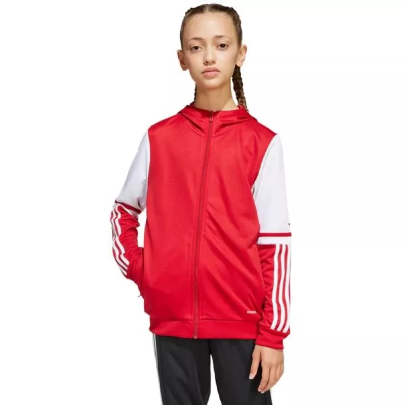 adidas Squadra 25 mikina s kapucňou detská červená/biela 116 cm
