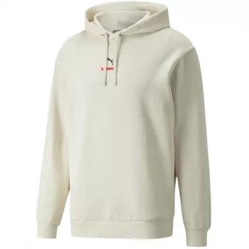 Puma pánska mikina Better Hoodie TR sťahovacia v pebble beige so šnúrkou na kapucni a klokaním vreckom