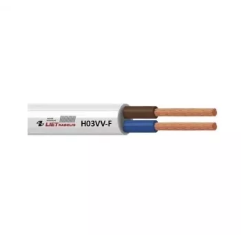 Kábel H03VV-F 3x0,75 biely 50m