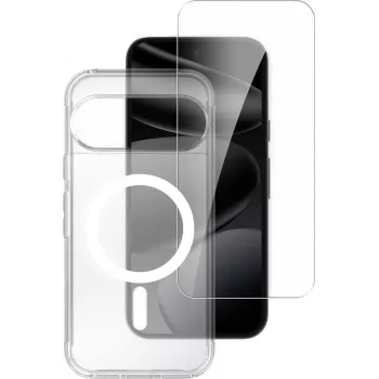 4smarts 360° prémiová ochranná sada pre Google Pixel 11 / 11 Pro – tvrdené sklo na displej a priehľadné TPU puzdro
