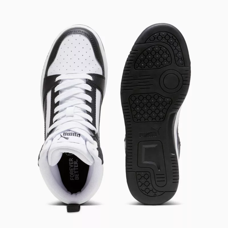 Puma Rebound V6 Mid detské tenisky biela čierna 393831 01 veľkosť 38.5