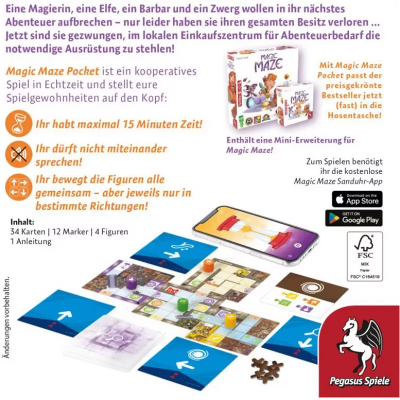 PEGASUS Magic Maze Pocket kooperatívna real-time labyrintová hra, 1-4 hráči, od 8 rokov, 15 minút