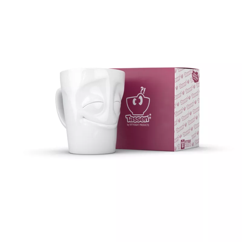 FIFTYEIGHT PRODUCTS T018301 biela hrnček s uškom Amused 350 ml