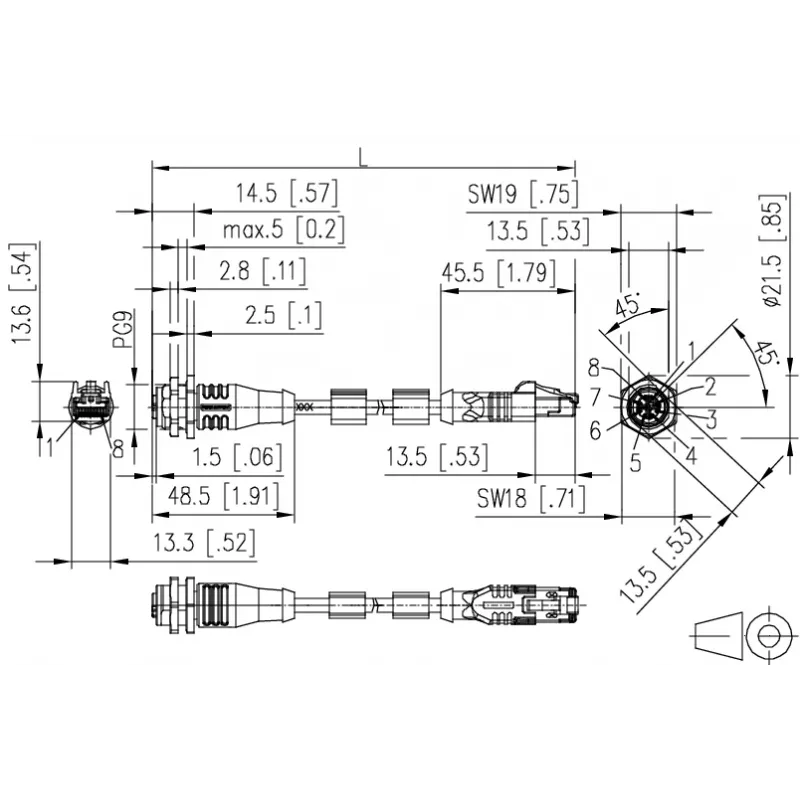 METZ CONNECT 142M2X25100 priemyselný ethernetový kábel - 10 m Cat 6a S/FTP, konektor samec M12 X-kódovaný na konektor samec RJ45, bezhalogénový zelený