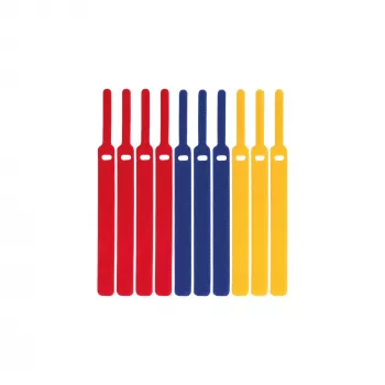 LABEL THE CABLE LTC BASIC STRAPS suchý zips na káble, 17 cm, balenie 10 ks, viacfarebné (modrá, žltá, červená)
