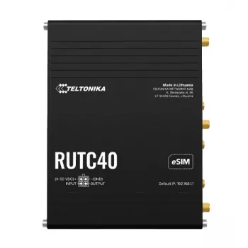 Teltonika Networks RUTC40 priemyselný router 4G LTE Cat 6 Dual-Band Wi-Fi 5 Gigabit s Dual-SIM, GNSS, UK napájací zdroj