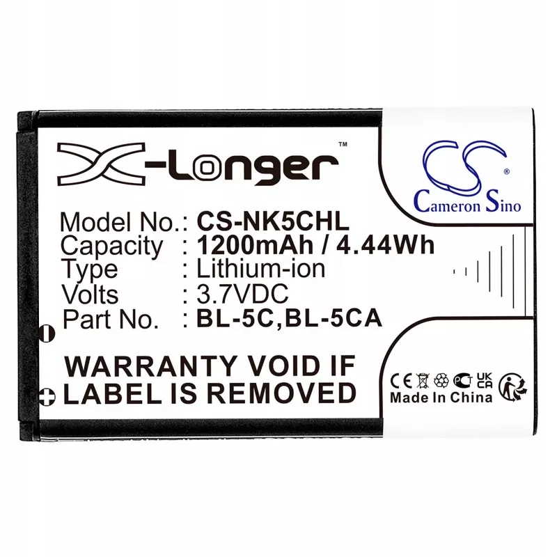 Cameron Sino 1200mAh Li-ion batéria pre Nokia BL-5C, BL-5CA, Teltonika, Lark BL-6SP