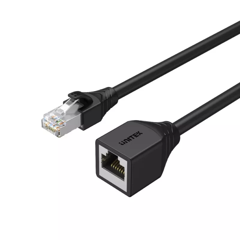 UNITEK Cat.6 STP RJ45 predlžovací kábel (8P8C) konektor samec na konektor samica, 2m, čierny