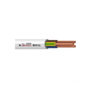 BVV-LL 2x1 mm² biely PVC izolovaný elektrický kábel, 50 m rolka