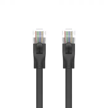 UNITEK Cat.6 UTP plochý kábel 10m čierny RJ45 Snagless Gigabit Ethernet
