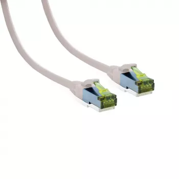 IT-BUDGET Cat.6A S/FTP LSZH patch kábel, 0,5 m, biely, 10Gbps, PoE+, 600MHz, meď