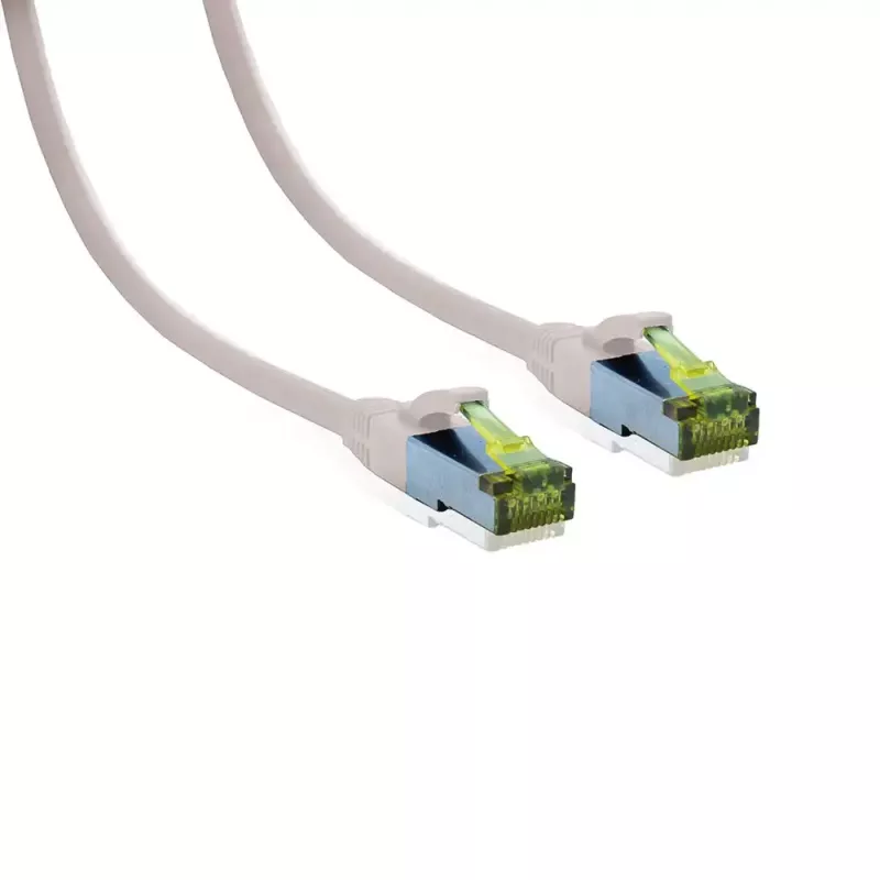 IT-BUDGET Cat.6A S/FTP LSZH patch kábel, 0,5 m, biely, 10Gbps, PoE+, 600MHz, meď