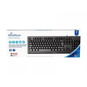 MediaRange MROS109-GR káblová USB klávesnica, QWERTY grécke rozloženie, čierna, 105 klávesov, membránová, 1,5 m kábel