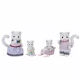 EPOCH Sylvanian Families sada figúrok rodiny snežného leoparda - 4 zberateľské flock figúrky