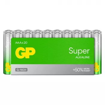 GP Super Alkaline AAA batérie LR03 20 ks balenie G-TECH