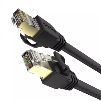 UNITEK Cat.7 S/FTP 2,0 m Ethernet patch kábel, 10 Gbit/s, 600 MHz, pozlátené RJ45 konektory, čierna