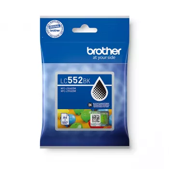 Brother LC552BK čierna atramentová kazeta (600 strán, pigmentová, originálna)