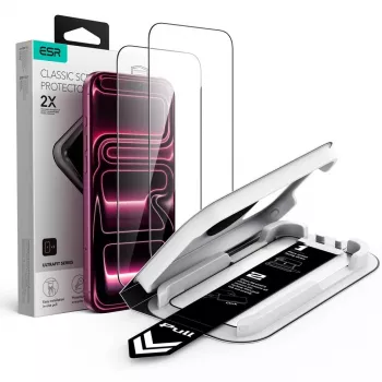 ESR Ultra-Fit Classic tvrdené sklo na displej balenie 2 ks pre iPhone 17 Pro / 18 Pro - čierna
